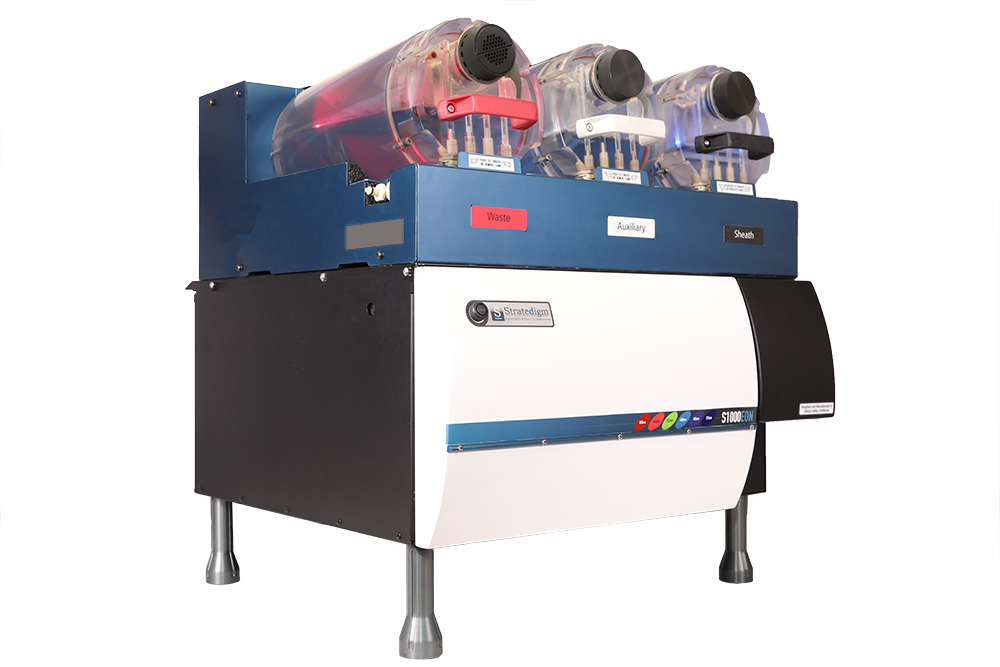 Right Angled View of Stratedigm S1000EXi 4 Laser, 18 Color Flow Cytometer